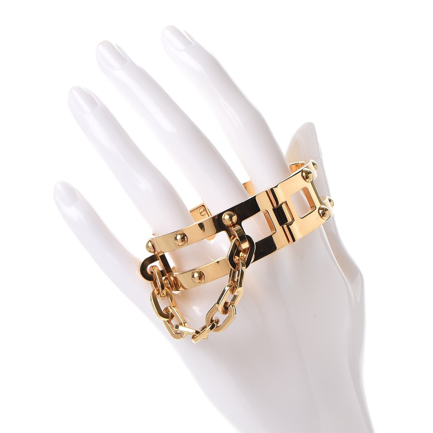 Louis Vuitton Lock Me Frame Cuff Gold 2 of 6