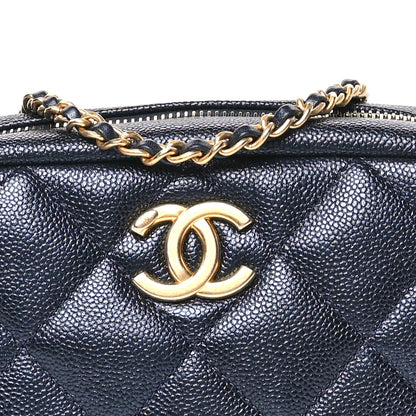 Chanel Iridescent Caviar Quilted Chain Melody Camera Bag Dark Blue 8 of 10