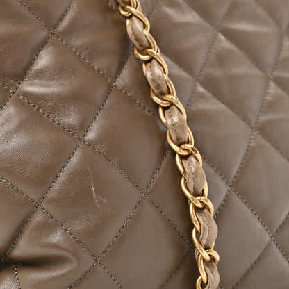 Chanel Calfskin Quilted Large Soft Elegance Tote Brown 9 of 11