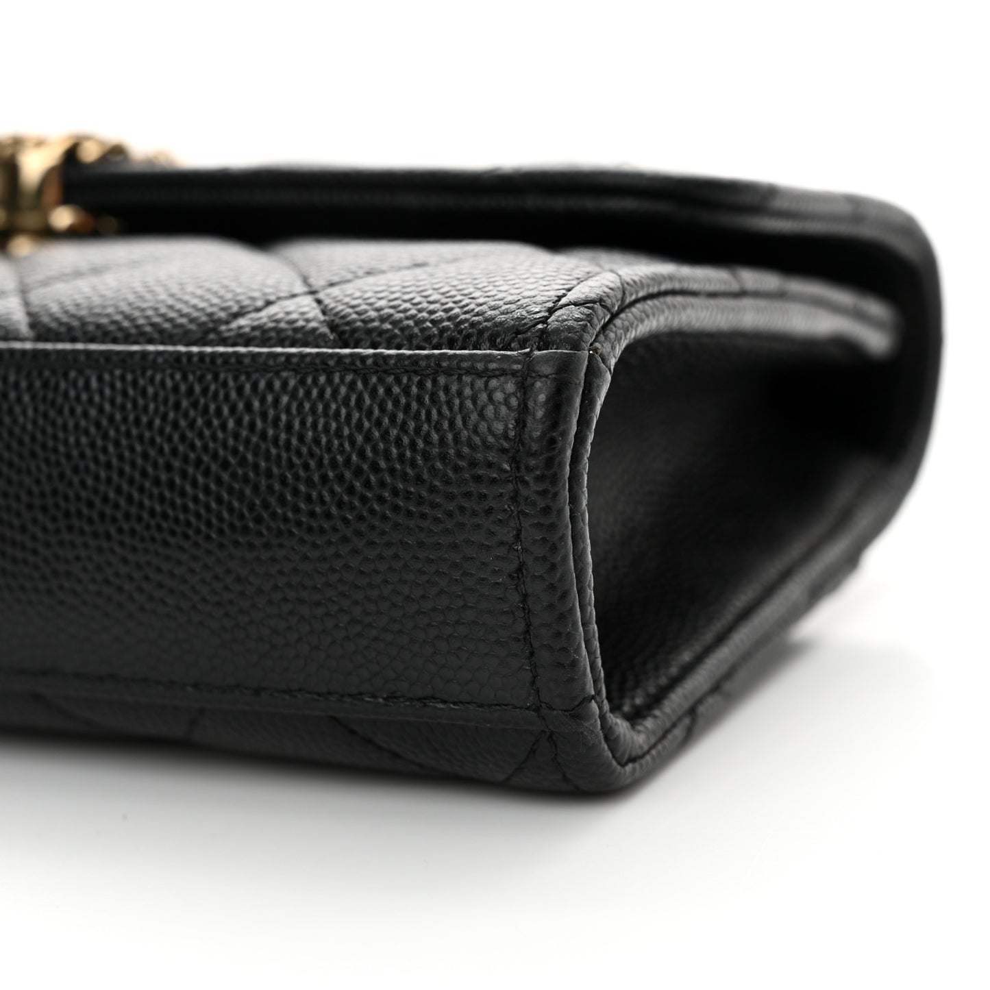 Caviar Quilted Chain Match Top Handle Phone Holder With Chain Black