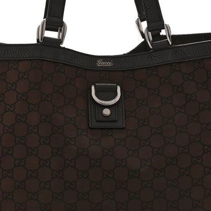 Gucci Nylon Monogram Large Abbey Tote Dark Brown 9 of 11