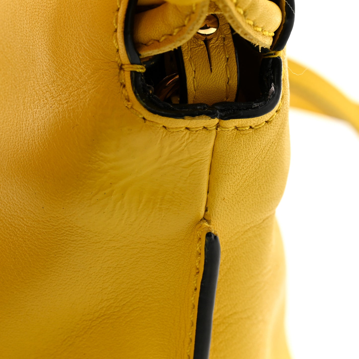 Calfskin Mini Flamenco Knot Clutch Mustard