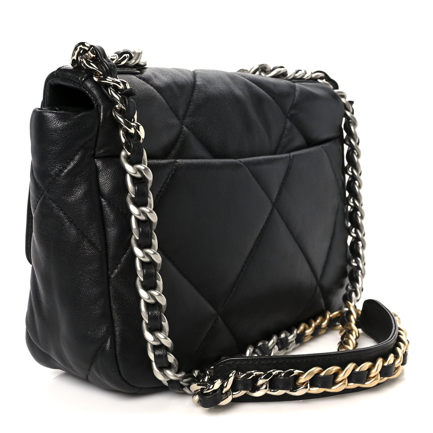 Lambskin Quilted Medium Chanel 19 Flap Black