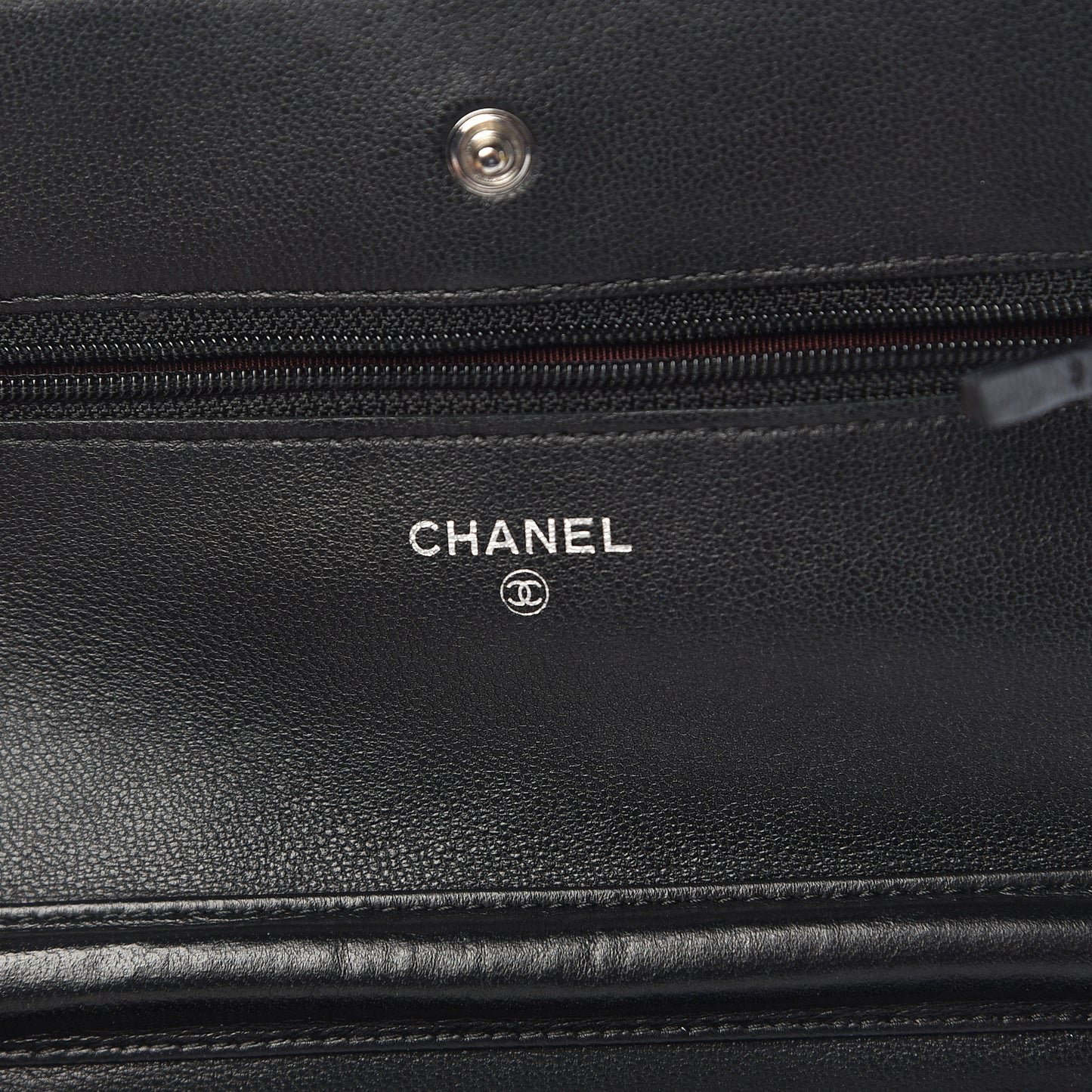 Lambskin Quilted Wallet On Chain WOC Black