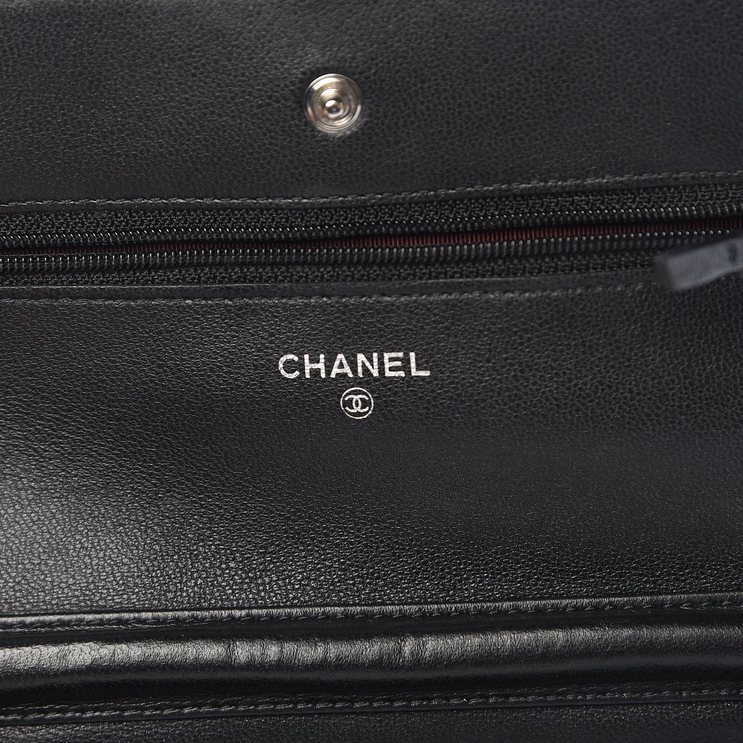 Chanel Lambskin Quilted Wallet On Chain WOC Black 6 of 12