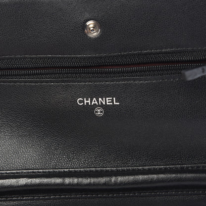 Chanel Lambskin Quilted Wallet On Chain WOC Black 6 of 12