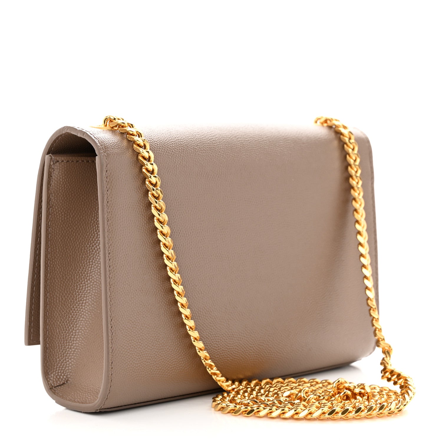 Saint Laurent Grain De Poudre Small Monogram Kate Satchel Dark Beige 3 of 12