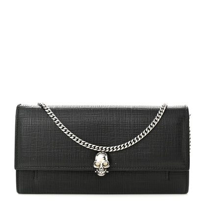 Alexander McQueen Calfskin Skull Wallet on Chain Black 1 of 9