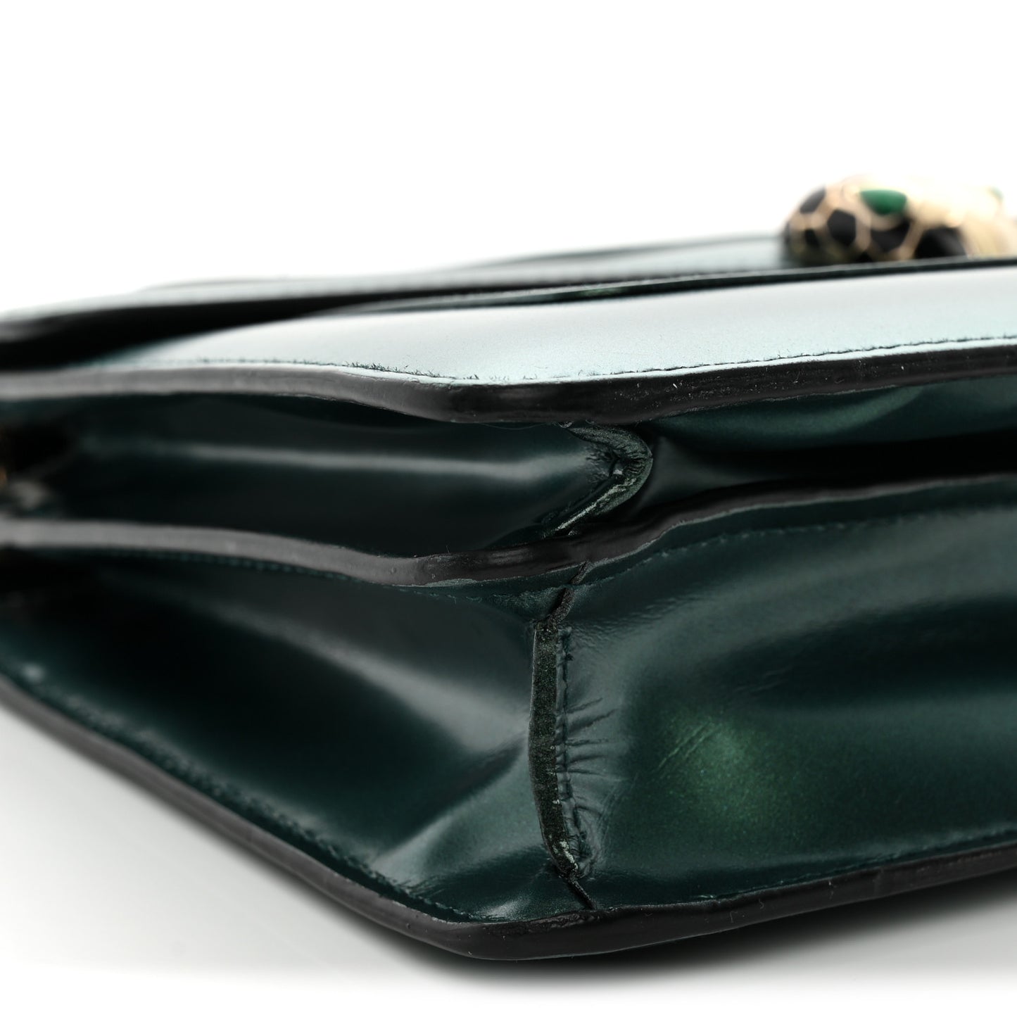 Iridescent Calfskin Serpenti Forever Shoulder Bag Emerald Green
