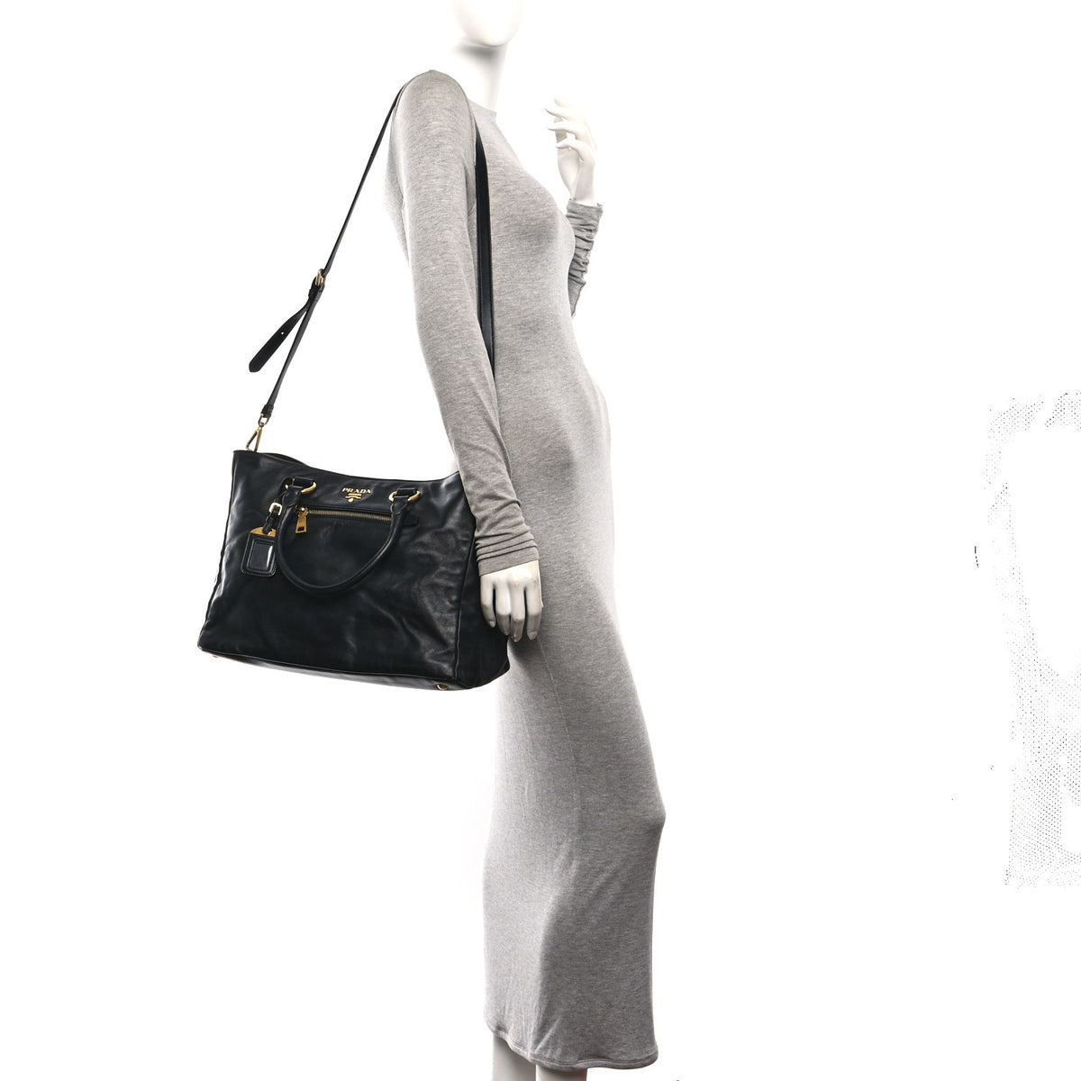 Soft Calf Shopping Tote Black