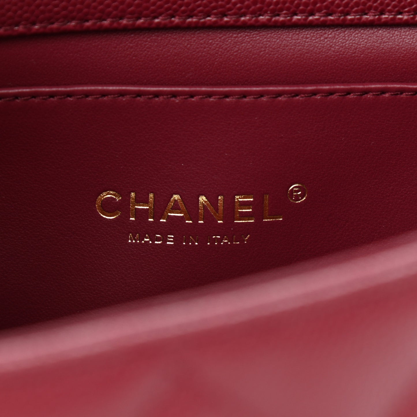 Caviar Quilted Coco First Flap Burgundy
