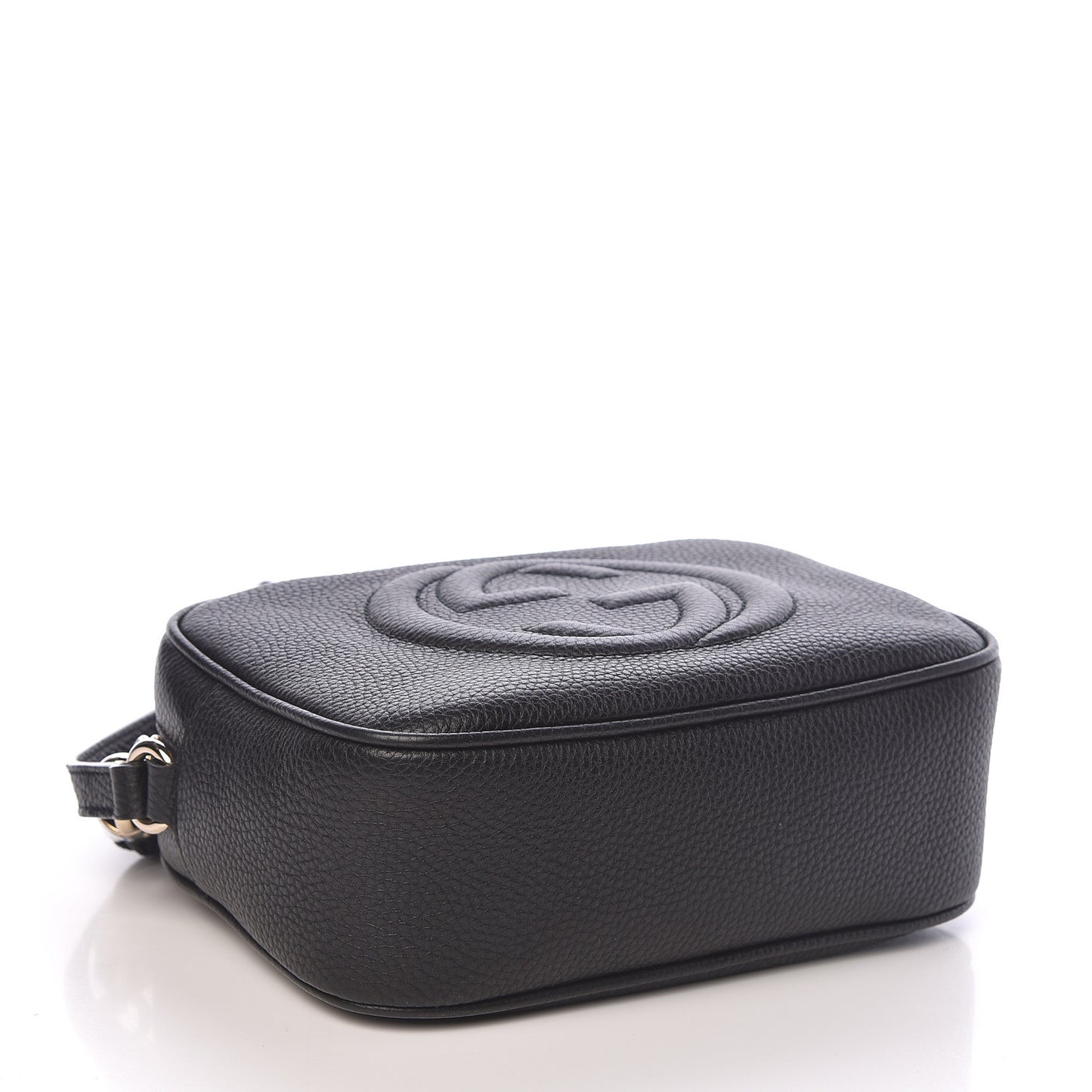 Pebbled Calfskin Small Soho Disco Bag Black