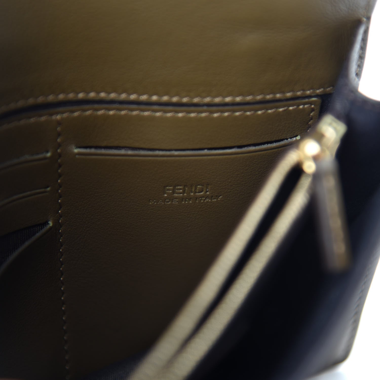 Fendi Vitello Grace Matte Kan U Wallet On Chain Wood 8 of 11
