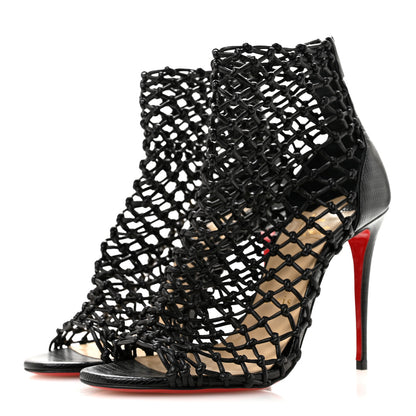 Christian Louboutin Nappa Lizard Embossed Corfou 100 Heel Sandals 36 Black 4 of 8