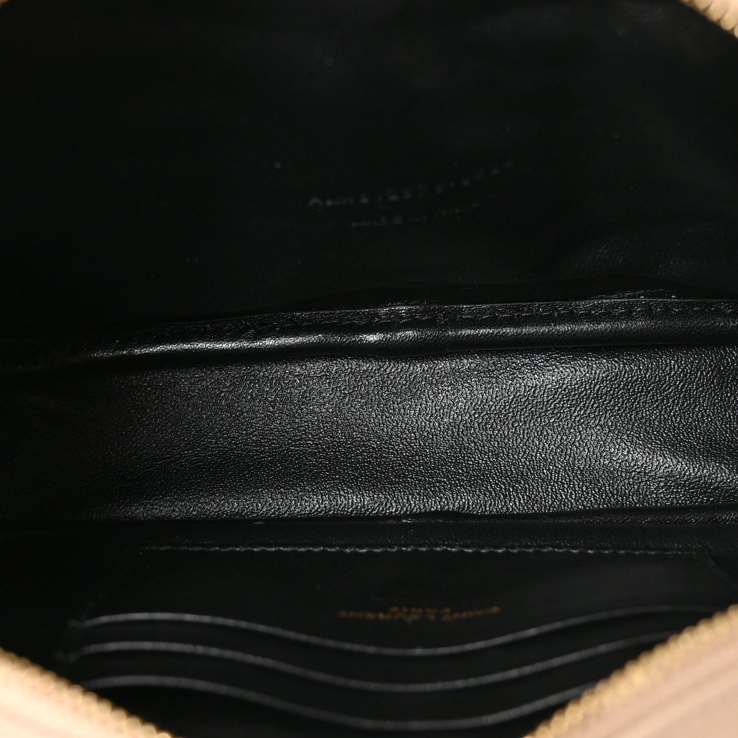 Grain De Poudre Matelasse Monogram Mini Lou Camera Bag Dark Beige