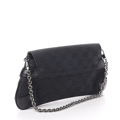 Gucci Monogram Horsebit Chain Clutch Black 2 of 8