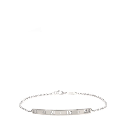 Tiffany 18K White Gold Diamond Atlas Bar Pierced Bracelet 1 of 6