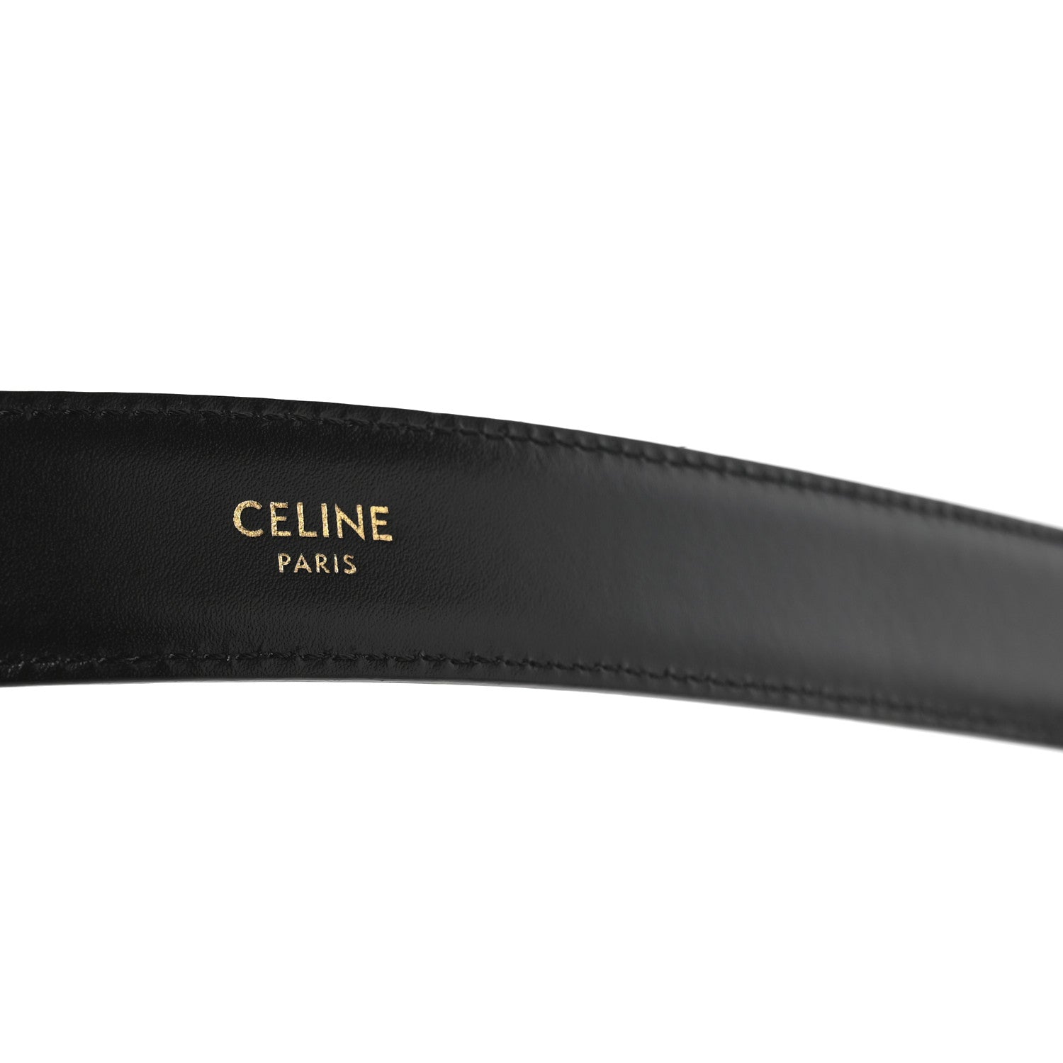 Celine Box Calfskin Medium 25mm Triomphe Belt 80 32 Black 3 of 6