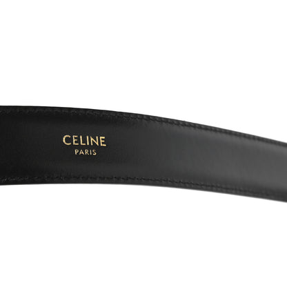 Celine Box Calfskin Medium 25mm Triomphe Belt 80 32 Black 3 of 6