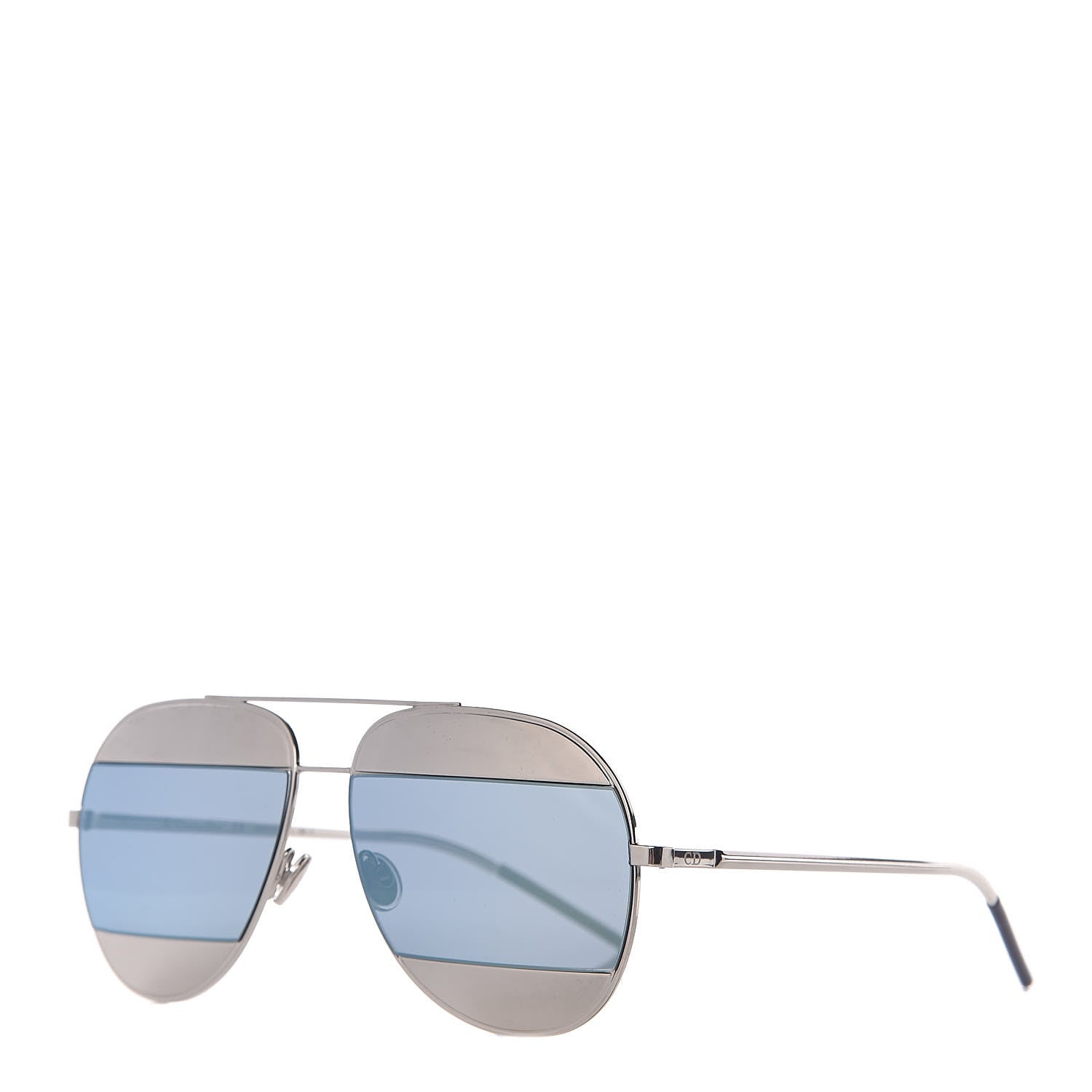 Christian Dior Split 1 Aviator Sunglasses Silver Blue 1 of 7