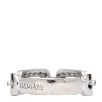 Damiani 18K White Gold Diamond Segnaletici Link Band Ring 54 7 3 of 5