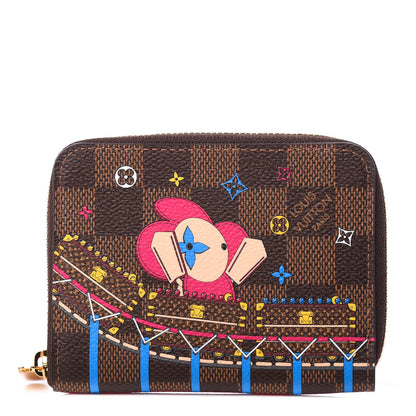 Louis Vuitton Damier Ebene 2020 Christmas Animation Roller Coaster Zippy Coin Purse Pivoine 1 of 8
