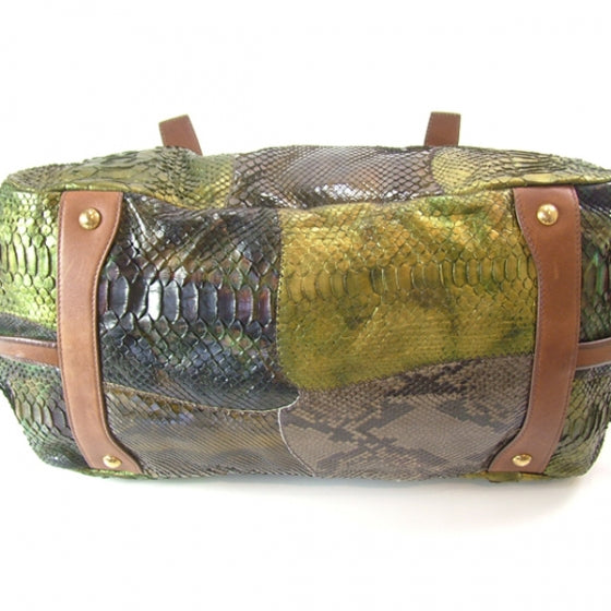 Prada Python Patch Shopper Tote Militare 5 of 13