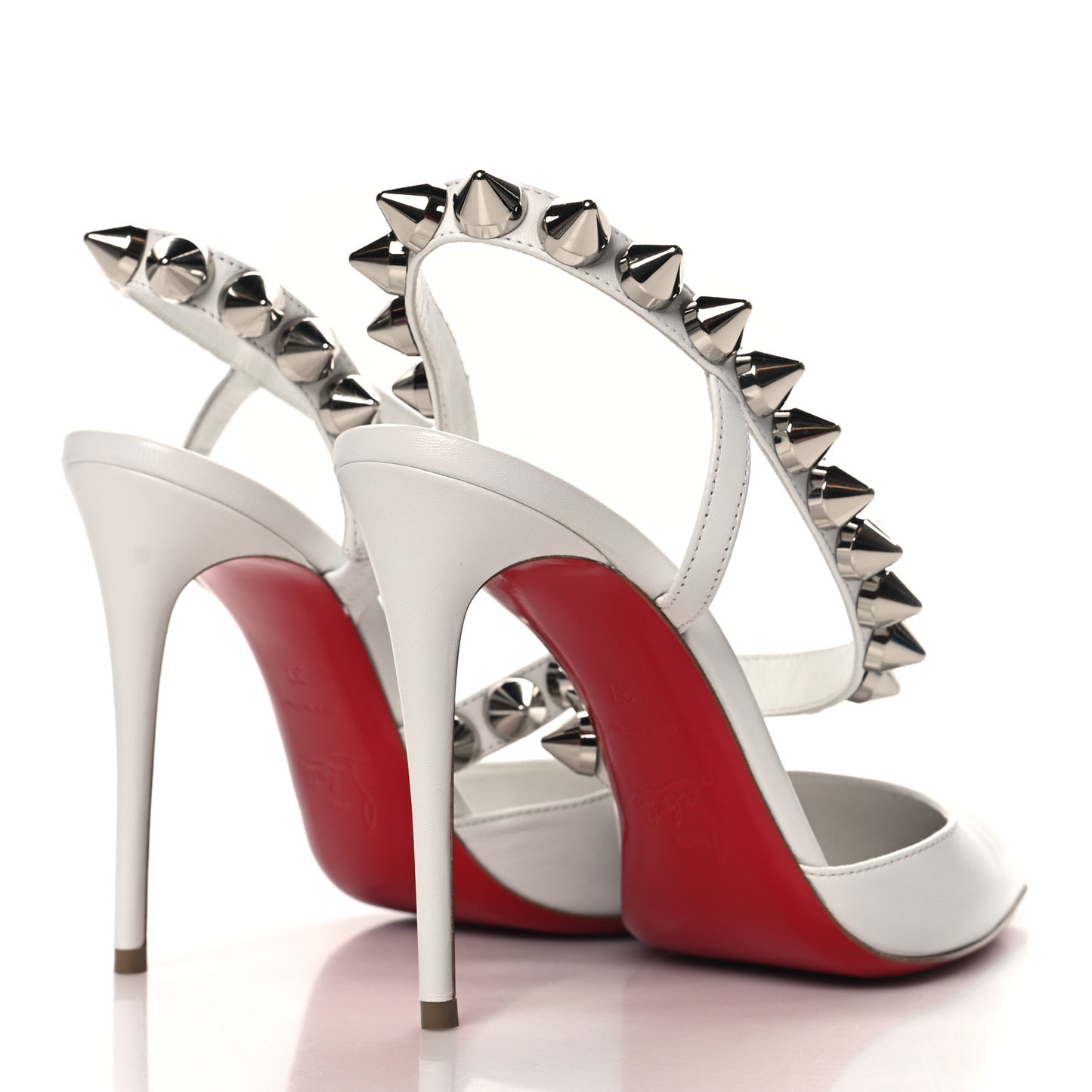 Calfskin Spikita Slingback 100 Stiletto Pumps 37 White