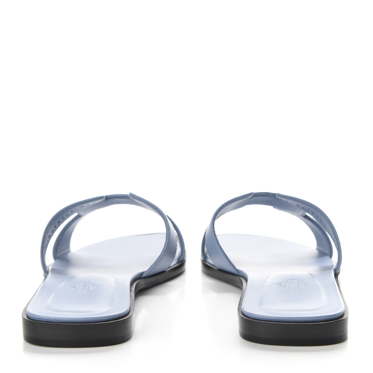 Hermes Calfskin Oran Sandals 37.5 Bleu Bleuet 6 of 10