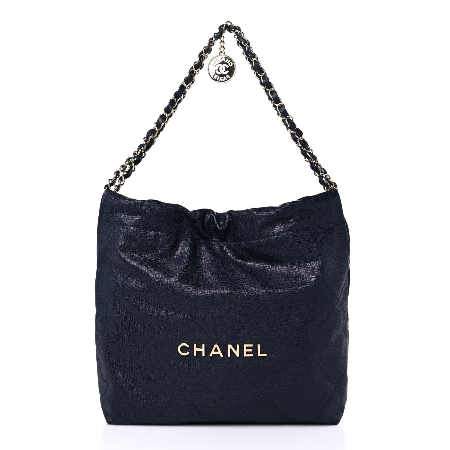 Chanel Shiny Caviar Quilted Small Chanel 22 Dark Blue 2 of 10