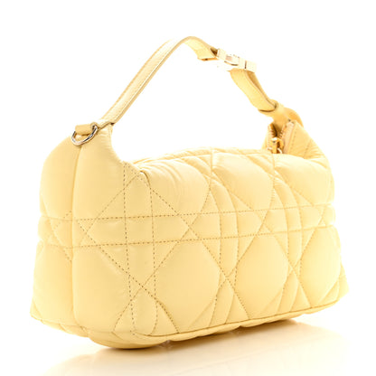 Christian Dior Calfskin Macrocannage Medium Diortravel Nomad Pouch Pale Yellow 3 of 8