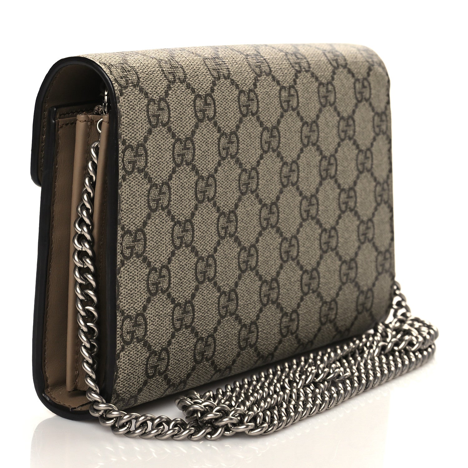 Gucci GG Supreme Monogram Mini Dionysus Chain Wallet Beige Taupe 3 of 10