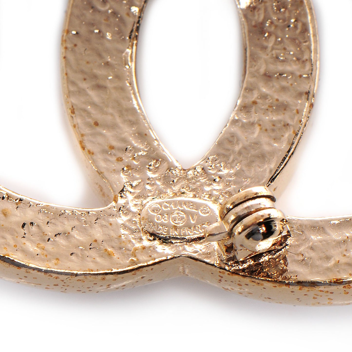 CC Pearl Brooch Pin Gold