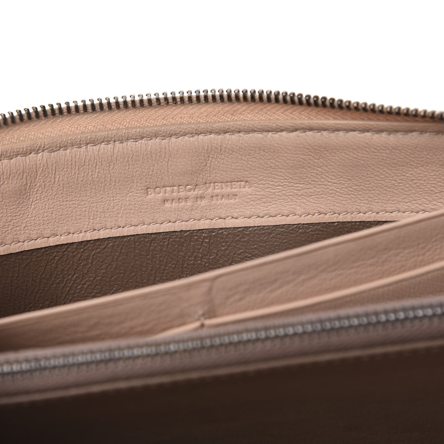 Nappa Intrecciato Zip Around Wallet Flamingo