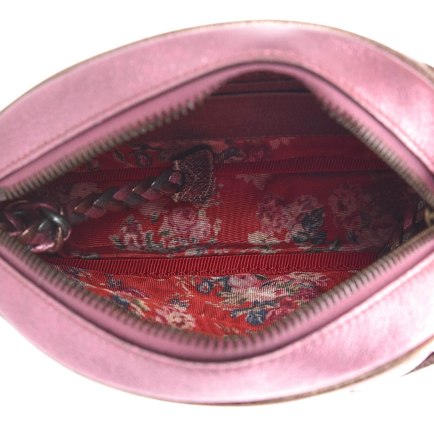 Laminated Nappa Trapuntata Mini Zumi Dome Shoulder Bag Rosa Lago Rame