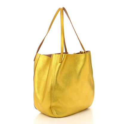 Jimmy Choo Metallic Nappa Suede Stevie Reversible Tote Saffron Caramel 3 of 9