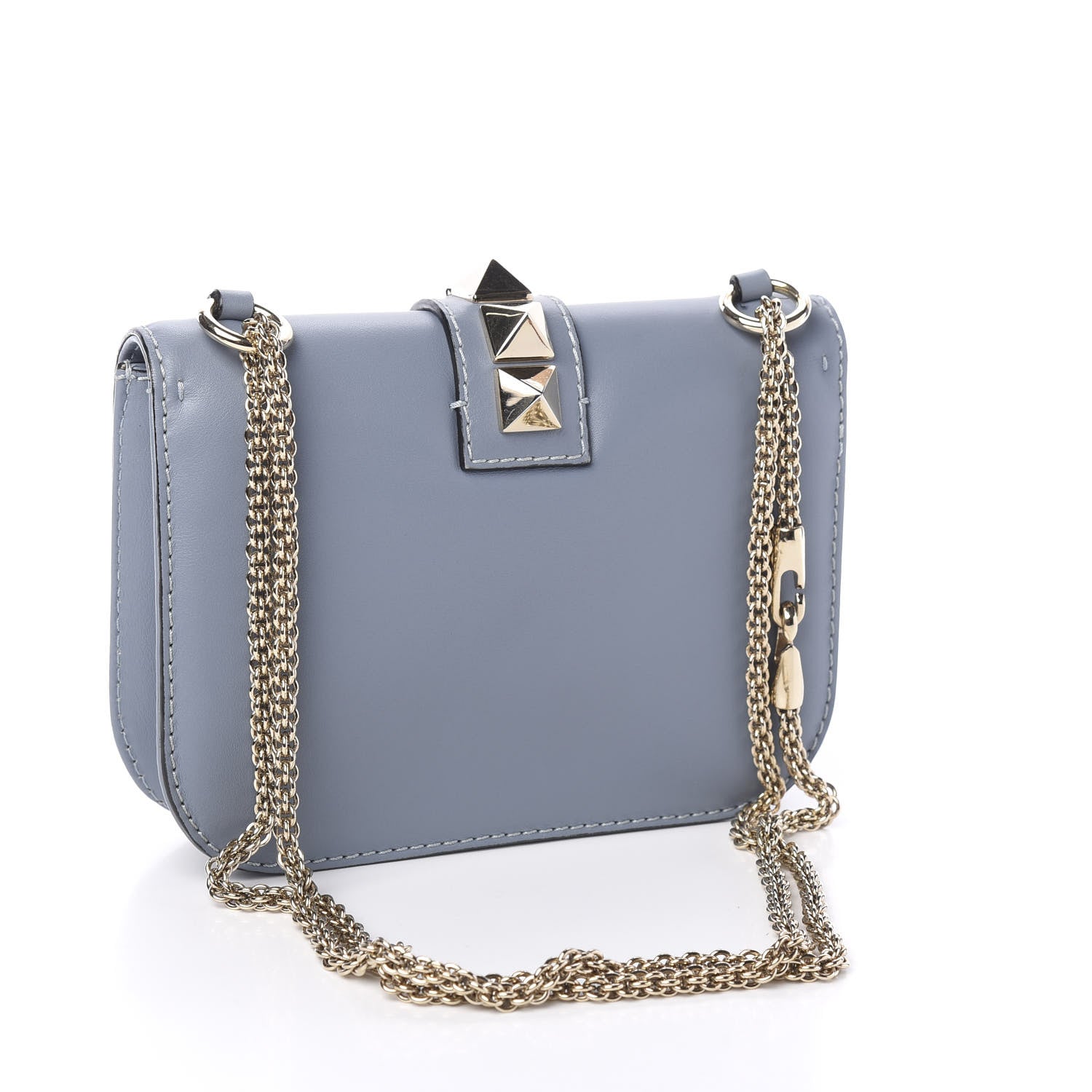 Valentino Garavani Vitello Small Glam Lock Rockstud Flap London Stone 2 of 8