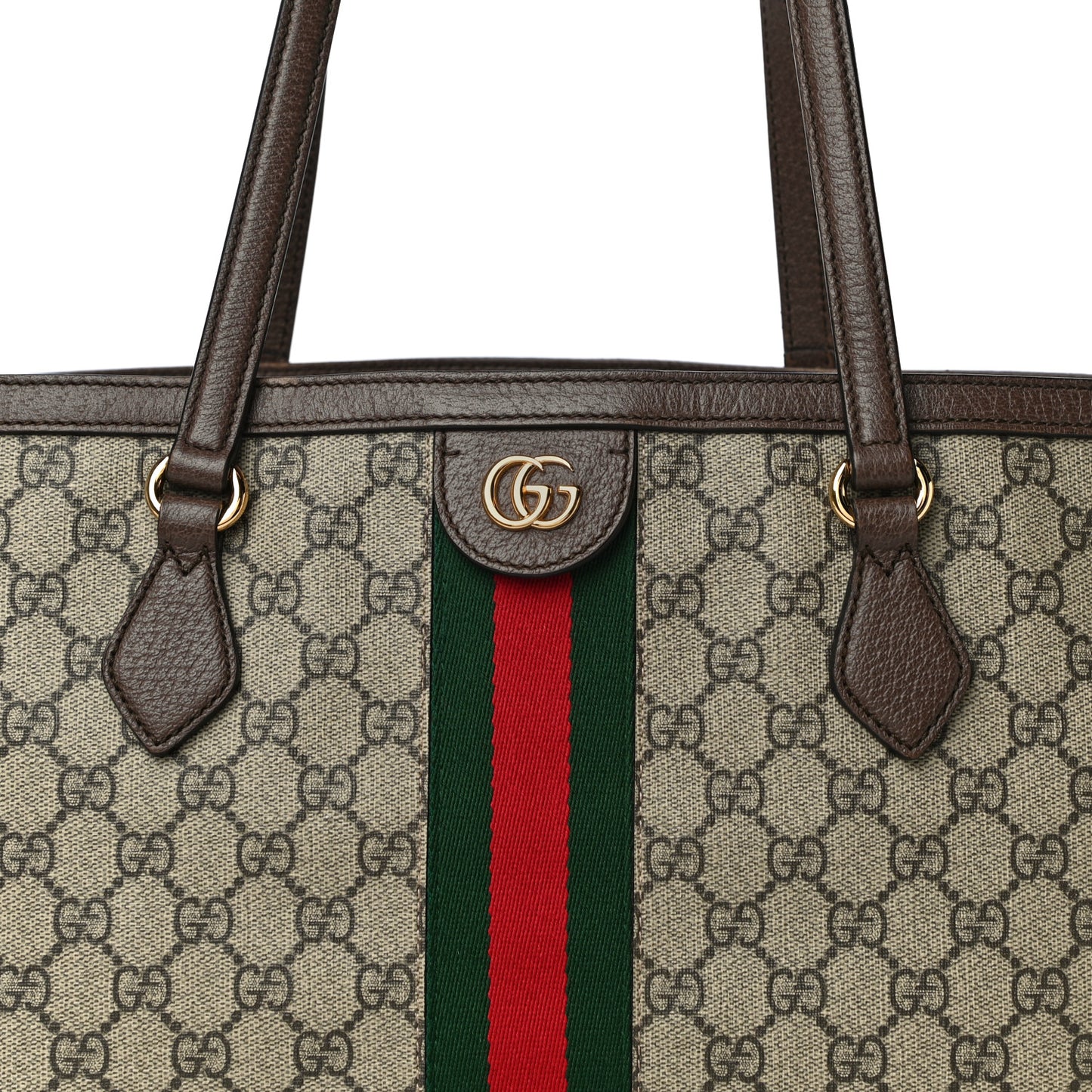GG Supreme Monogram Medium Ophidia Shopping Tote Brown