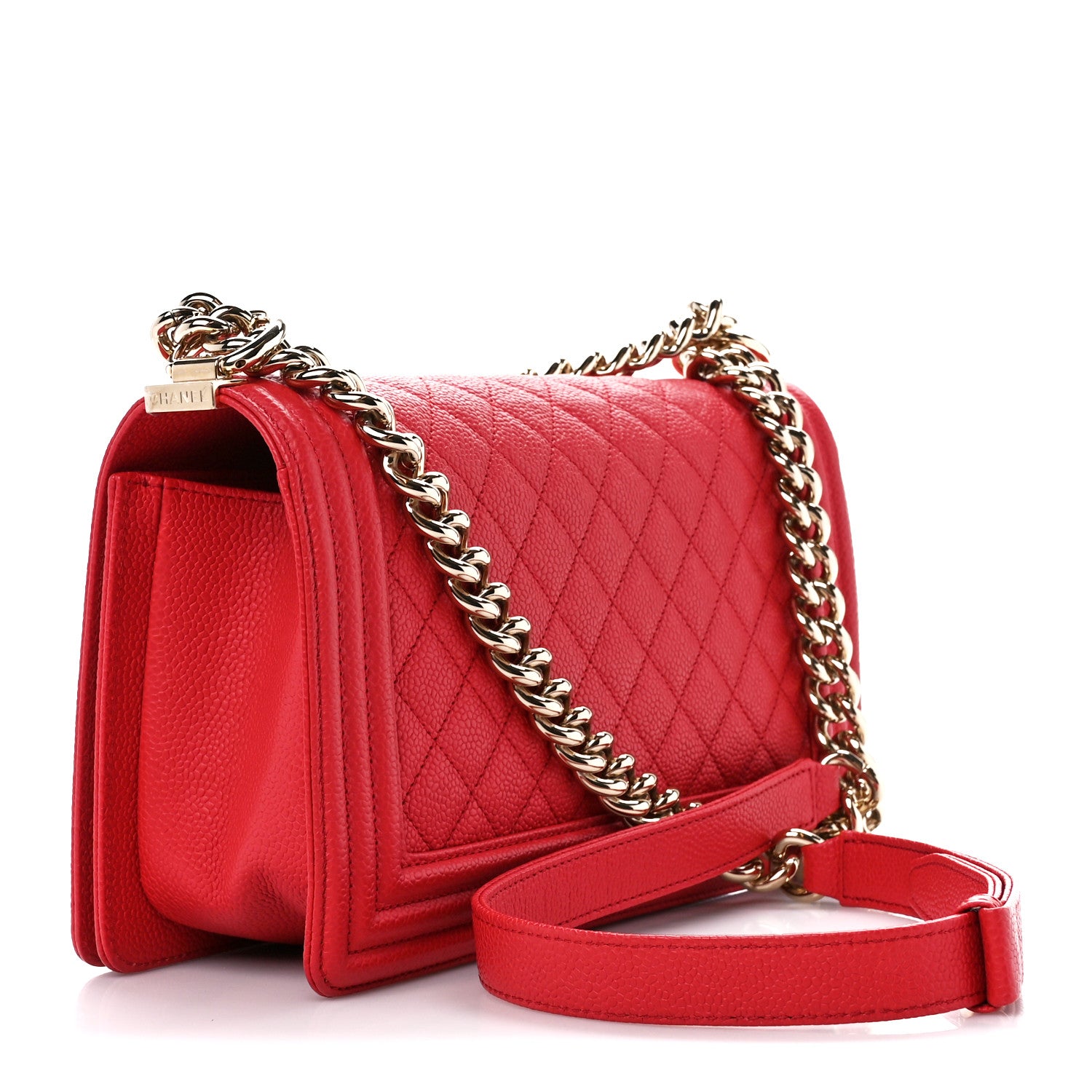 Chanel Caviar Quilted Medium Boy Flap Red 3 of 10