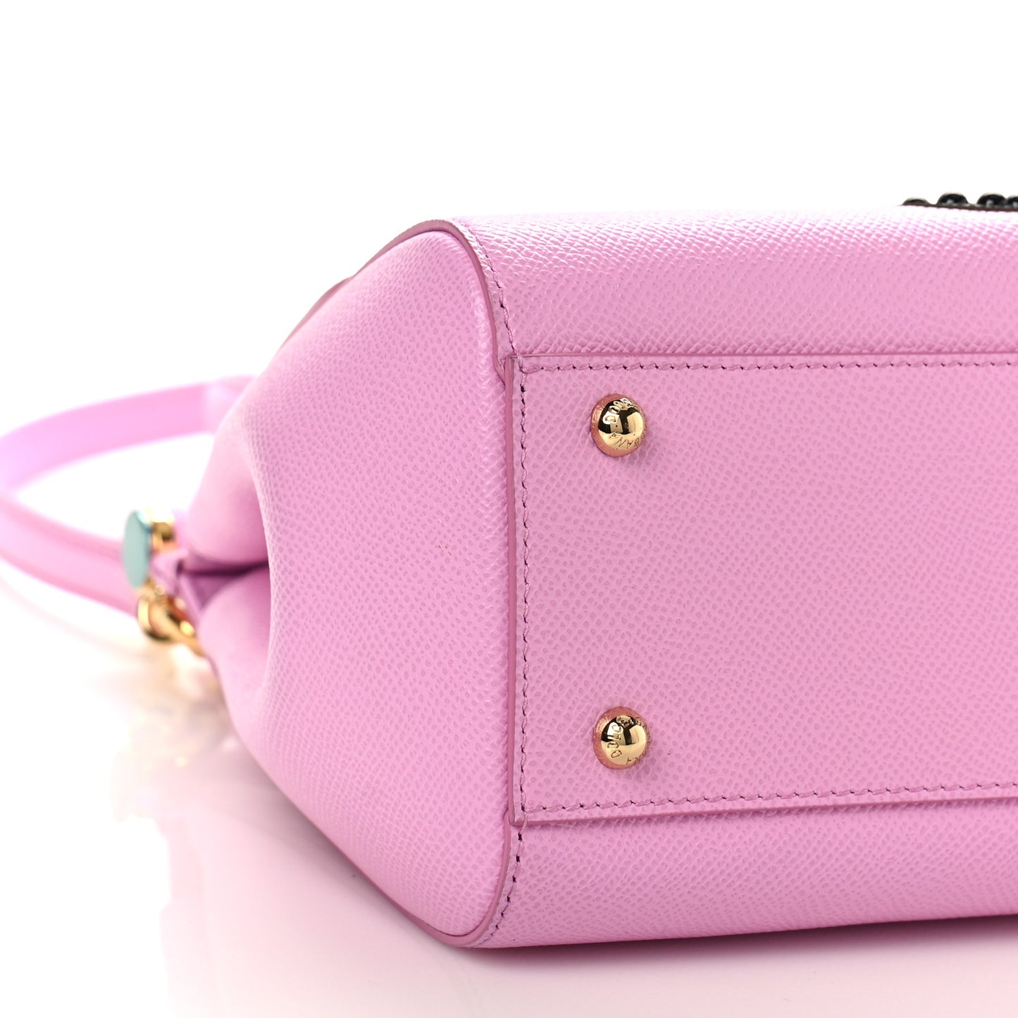 Dauphine Studded Medium DG Family Patch Miss Sicily Satchel Pink