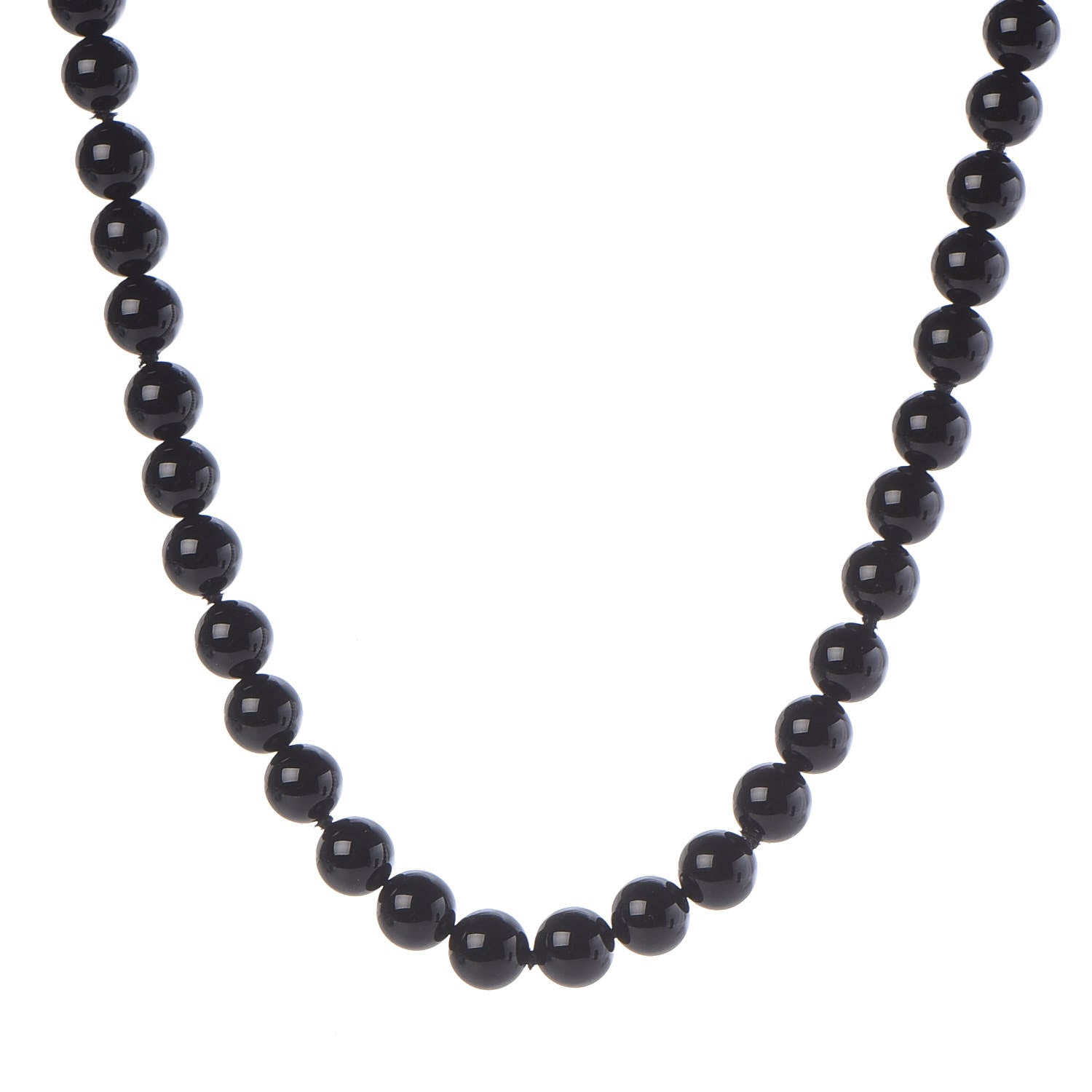 Tiffany Sterling Silver Black Onyx Bead Toggle Necklace 1 of 6