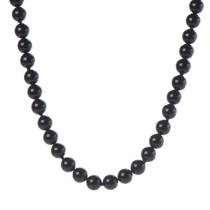 Tiffany Sterling Silver Black Onyx Bead Toggle Necklace 1 of 6