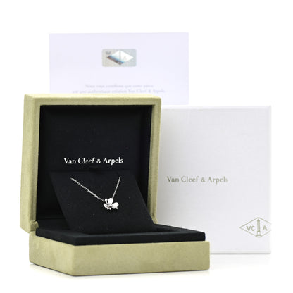 Van Cleef & Arpels 18K White Gold Diamond Mini Frivole Pendant Necklace 7 of 7