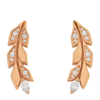 Tiffany 18K Rose Gold Diamond Victoria Vine Climber Earrings 1 of 10