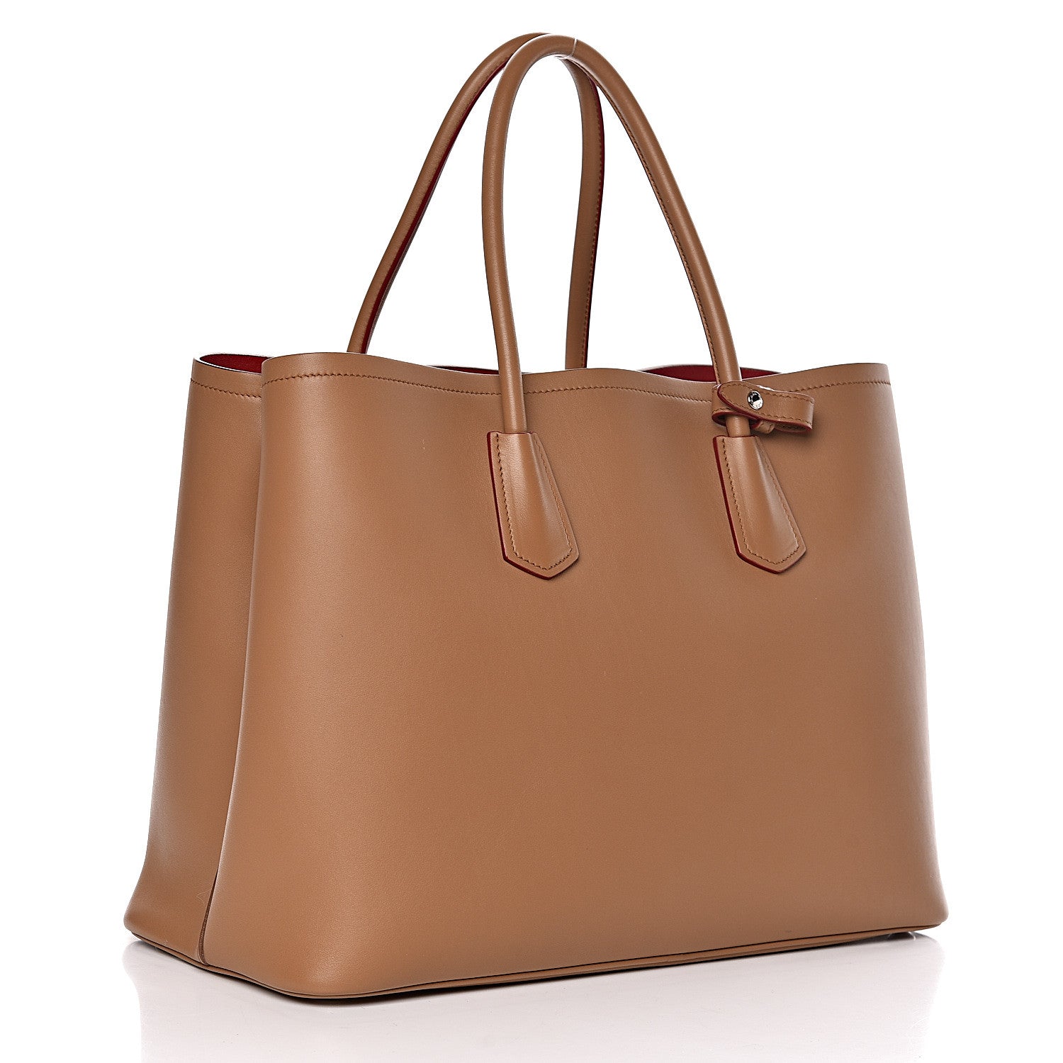 Prada City Calfskin Large Double Bag Caramel Fuoco 3 of 14