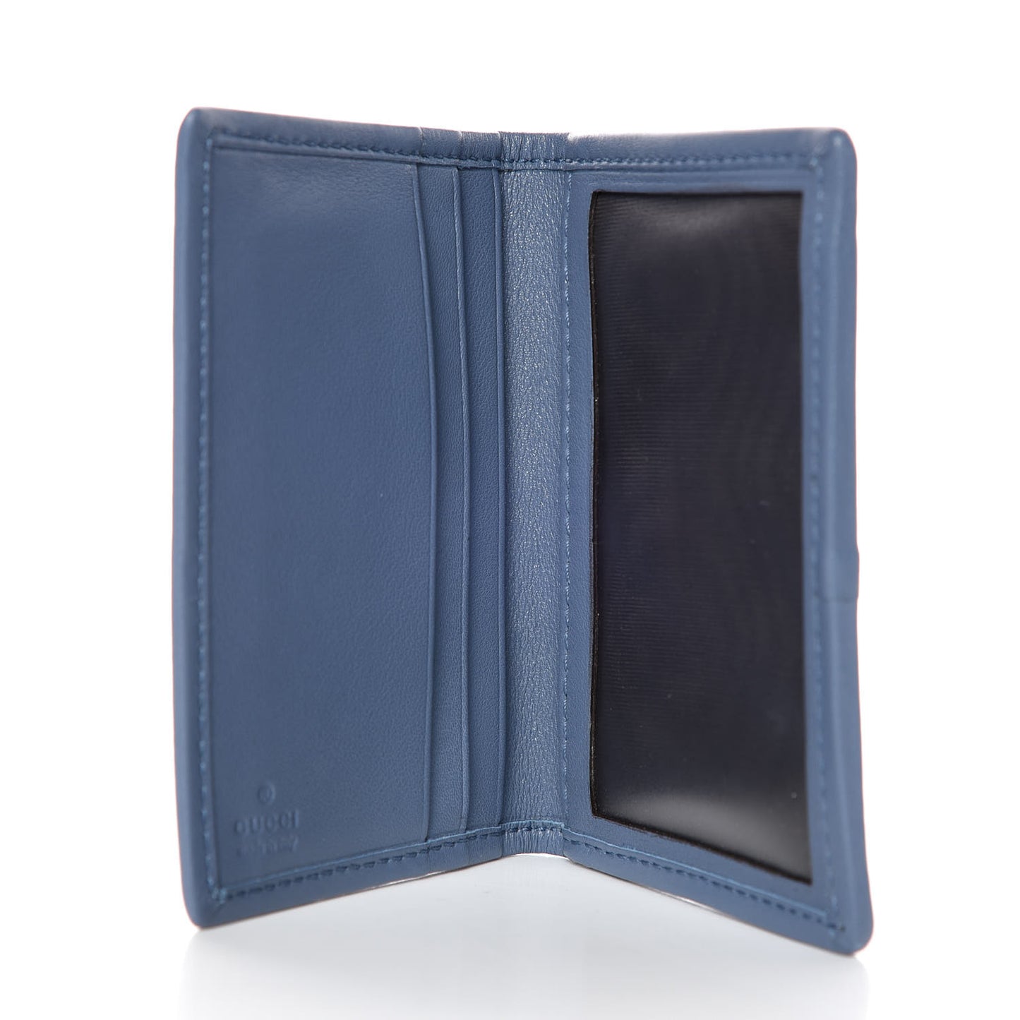 GG Supreme Monogram Stars ID Card Wallet Light Blue