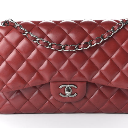 Chanel Lambskin Quilted Jumbo Double Flap Red 10 of 10