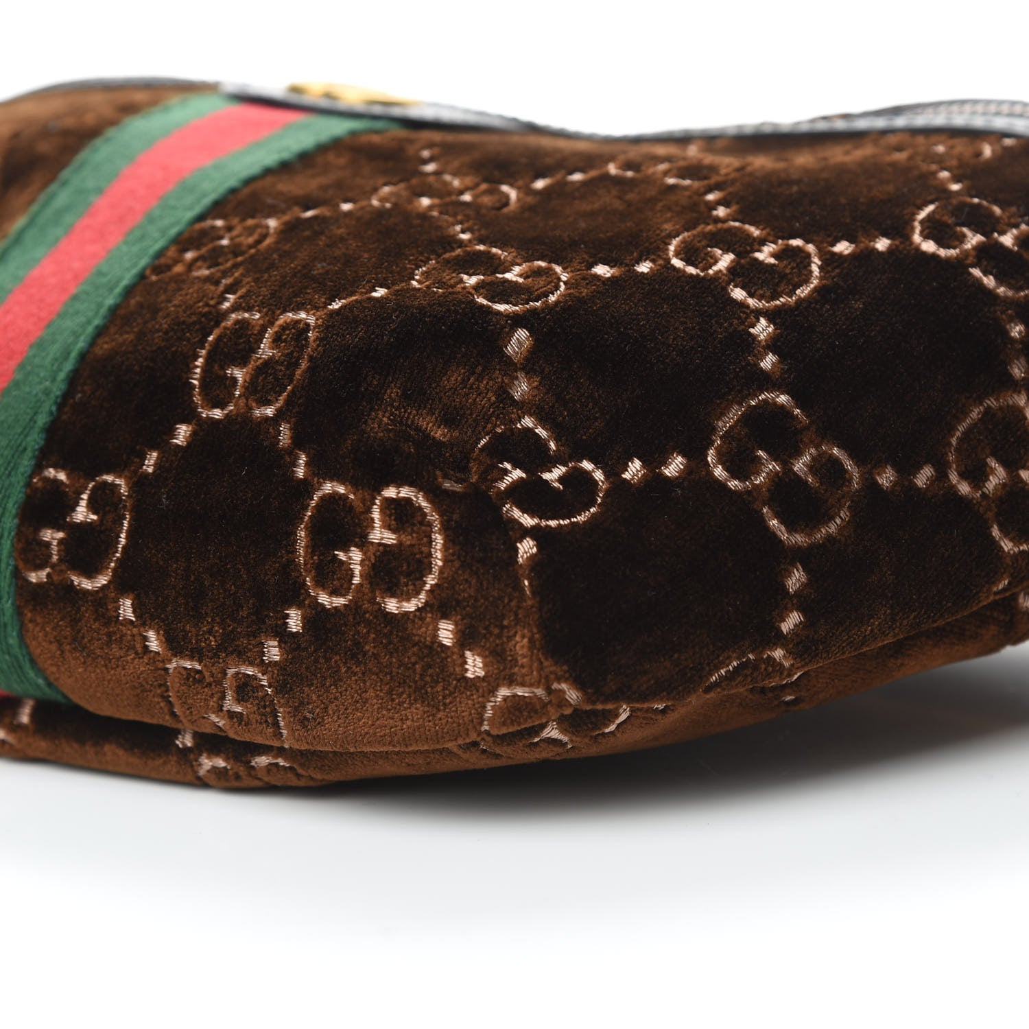 Gucci GG Monogram Velvet Belt Bag Brown 10 of 10