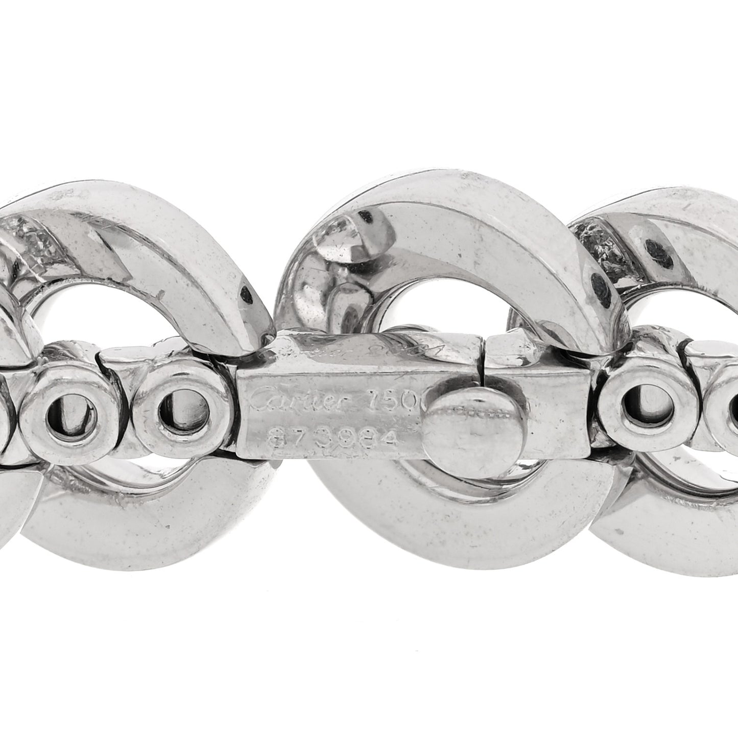 18K White Gold Diamond Circular Link Bracelet