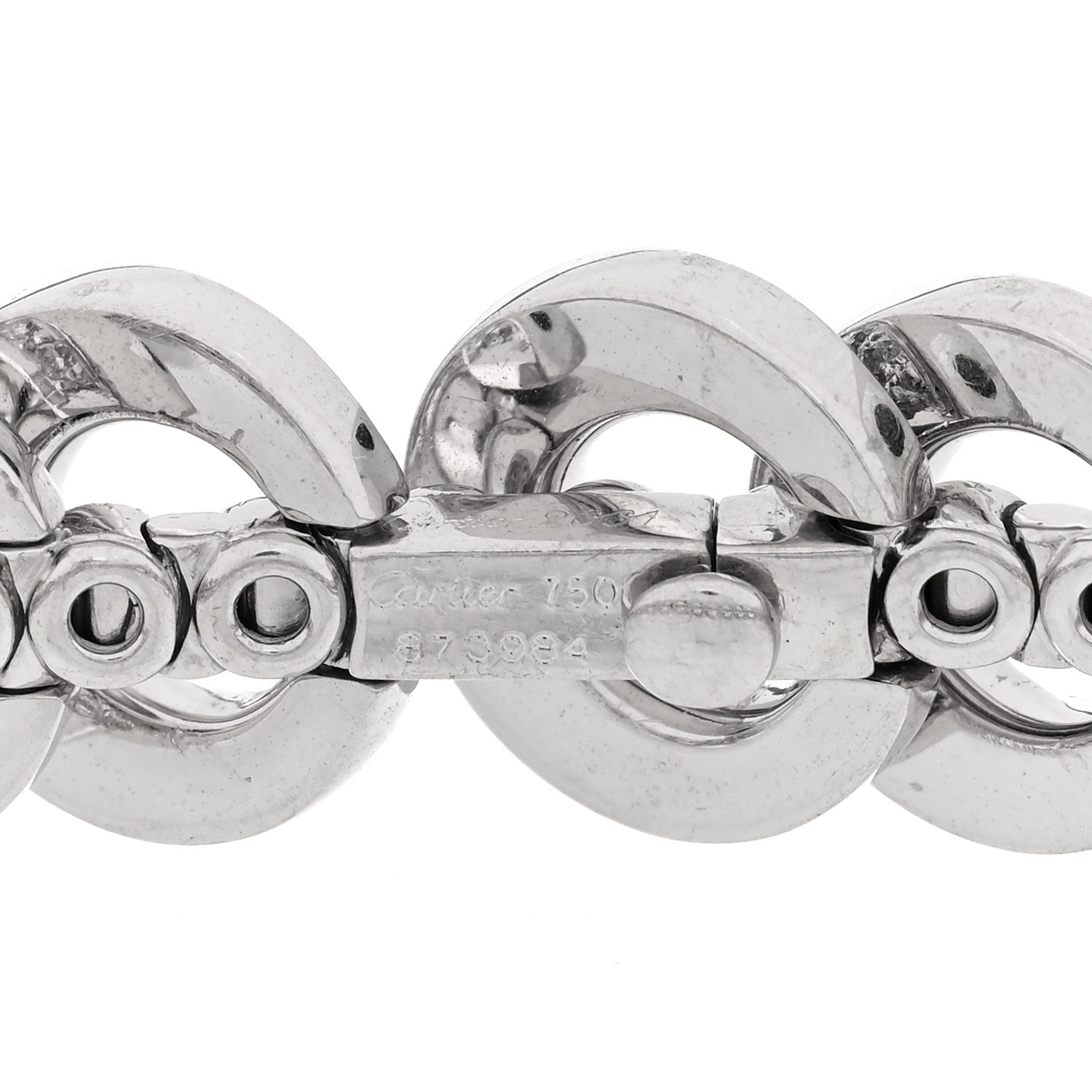 Cartier 18K White Gold Diamond Circular Link Bracelet 3 of 3